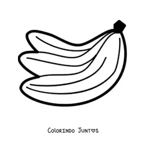 Desenho para colorir de três bananas