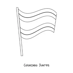 Desenho para colorir da bandeira da Costa Rica tremulando em um mastro
