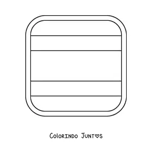 Desenho para colorir da bandeira da Costa Rica em emoji quadrado
