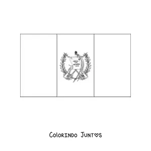 Desenho para colorir da bandeira da Guatemala horizontal com brasão