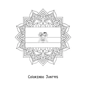 Desenho para colorir da bandeira do Equador com mandala