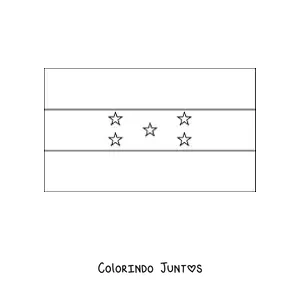 Desenho para colorir da bandeira de Honduras horizontal