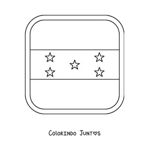 Desenho para colorir da bandeira de Honduras em emoji quadrado
