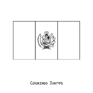 Desenho para colorir da bandeira do Peru horizontal