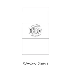 Desenho para colorir da bandeira do Peru vertical