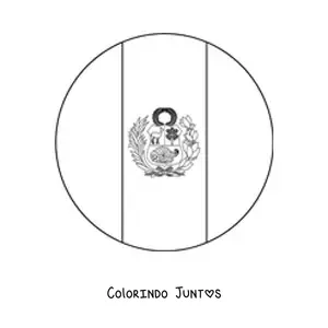 Desenho para colorir do emoji da bandeira redonda do Peru