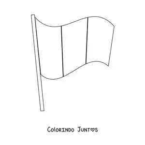 Desenho para colorir da bandeira do Peru sem brasão no mastro