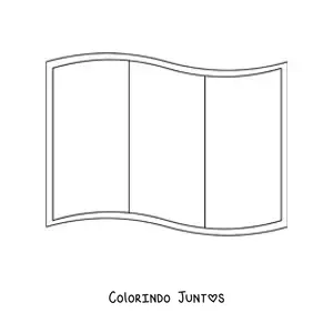Desenho para colorir da bandeira da Itália tremulando