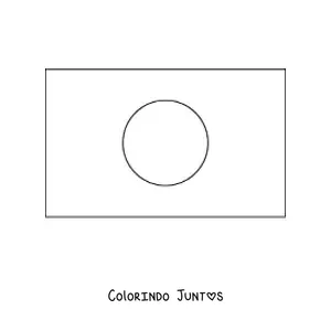 Desenho para colorir da bandeira do Japão horizontal