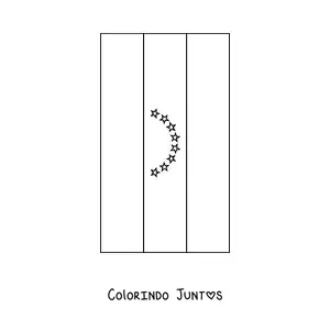 Desenho para colorir de bandeira da Venezuela vertical