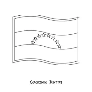 Desenho para colorir de bandeira da Venezuela tremulando