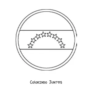 Desenho para colorir de emoji de bandeira da Venezuela redonda