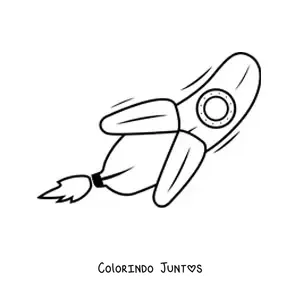 Desenho para colorir de um foguete em formato de banana