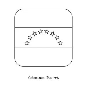 Desenho para colorir de emoji de bandeira da Venezuela quadrada