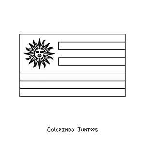 Desenho para colorir de bandeira do Uruguai horizontal
