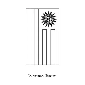 Desenho para colorir de bandeira do Uruguai vertical