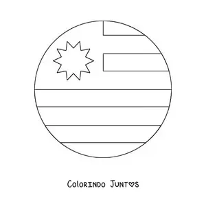 Desenho para colorir de emoji de bandeira do Uruguai redonda