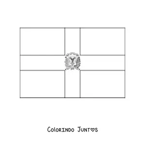 Desenho para colorir de bandeira da Republica Dominicana horizontal
