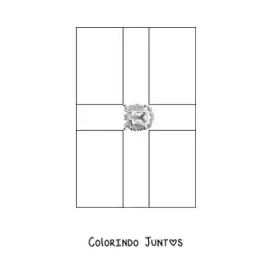 Desenho para colorir de bandeira da Republica Dominicana vertical
