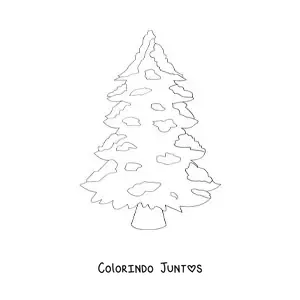 Desenho para colorir de pinheiro de Natal nevado sem decorar