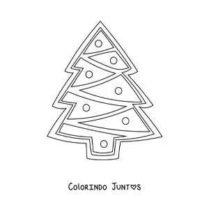 Desenho para colorir de um biscoito em forma de arvorezinha de Natal