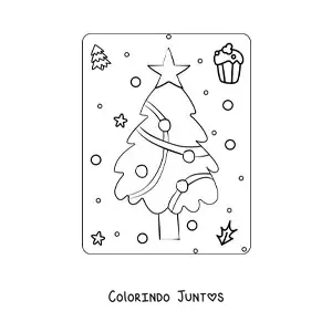 Desenho para colorir de uma arvorezinha de Natal