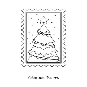 Desenho para colorir de uma arvorezinha de Natal simples
