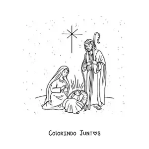 Desenho para colorir do nascimento de Jesus