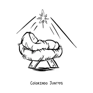 Desenho para colorir de Menino Jesus grande