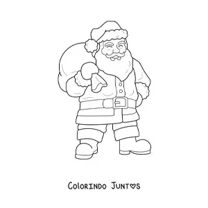 Desenho para colorir de Papai Noel realista com presentes