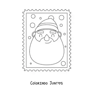 Desenho para colorir de rosto de Papai Noel