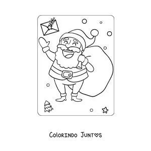 Desenho para colorir de Sao Nicolau com presentes