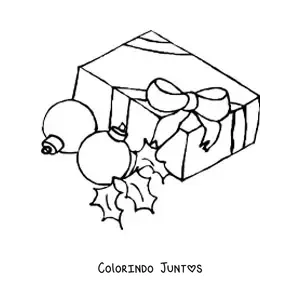 Desenho para colorir de bolas de Natal com presentes