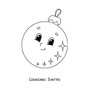 Desenho para colorir de enfeite de Natal animado