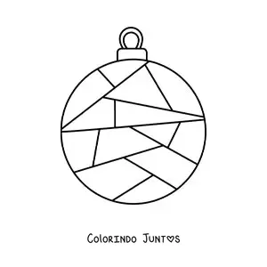 Desenho para colorir de bola de Natal com figuras geometricas