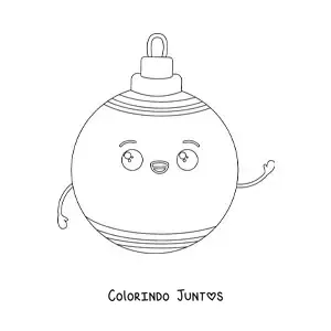 Desenho para colorir de bola de Natal animada