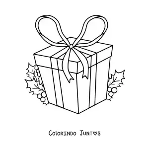 Desenho para colorir de presente de Natal grande