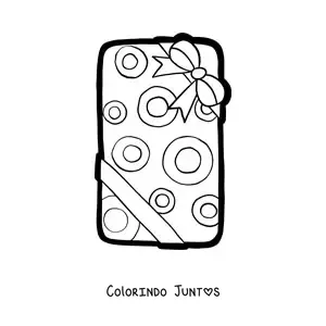 Desenho para colorir de presente de Natal grande com círculos