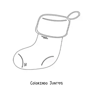 Desenho para colorir de meia de Natal grande e simples