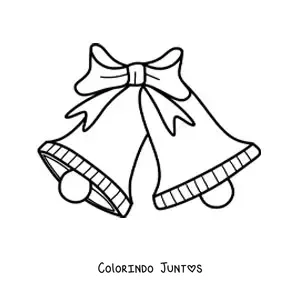 Desenho para colorir de 2 sinos natalinos
