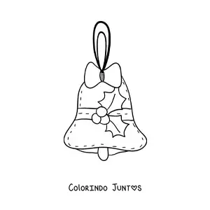Desenho para colorir de enfeite de sino natalino