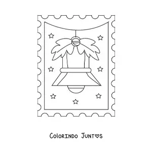 Desenho para colorir de sino natalino simples
