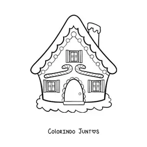 Desenho para colorir de casa de gengibre simples