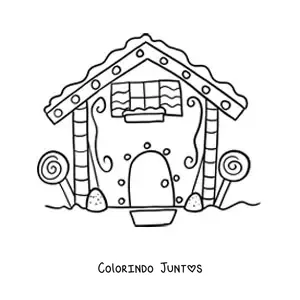 Desenho para colorir de casa de gengibre animada