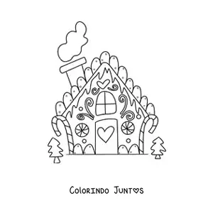Desenho para colorir de casa de gengibre natalina