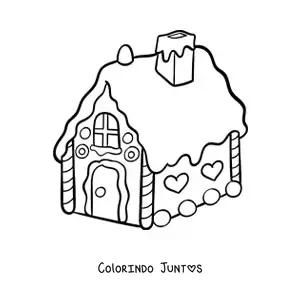 Desenho para colorir de casinha de gengibre natalina grande