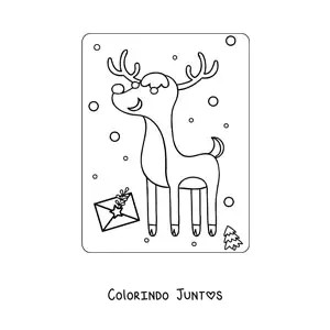 Desenho para colorir de Rodolfo, a rena