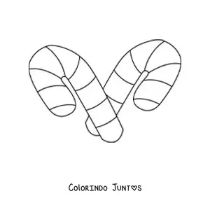 Desenho para colorir de bengalas de doce simples