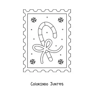 Desenho para colorir de bengala de doce de Natal