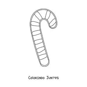 Desenho para colorir de bengala de doce simples grande